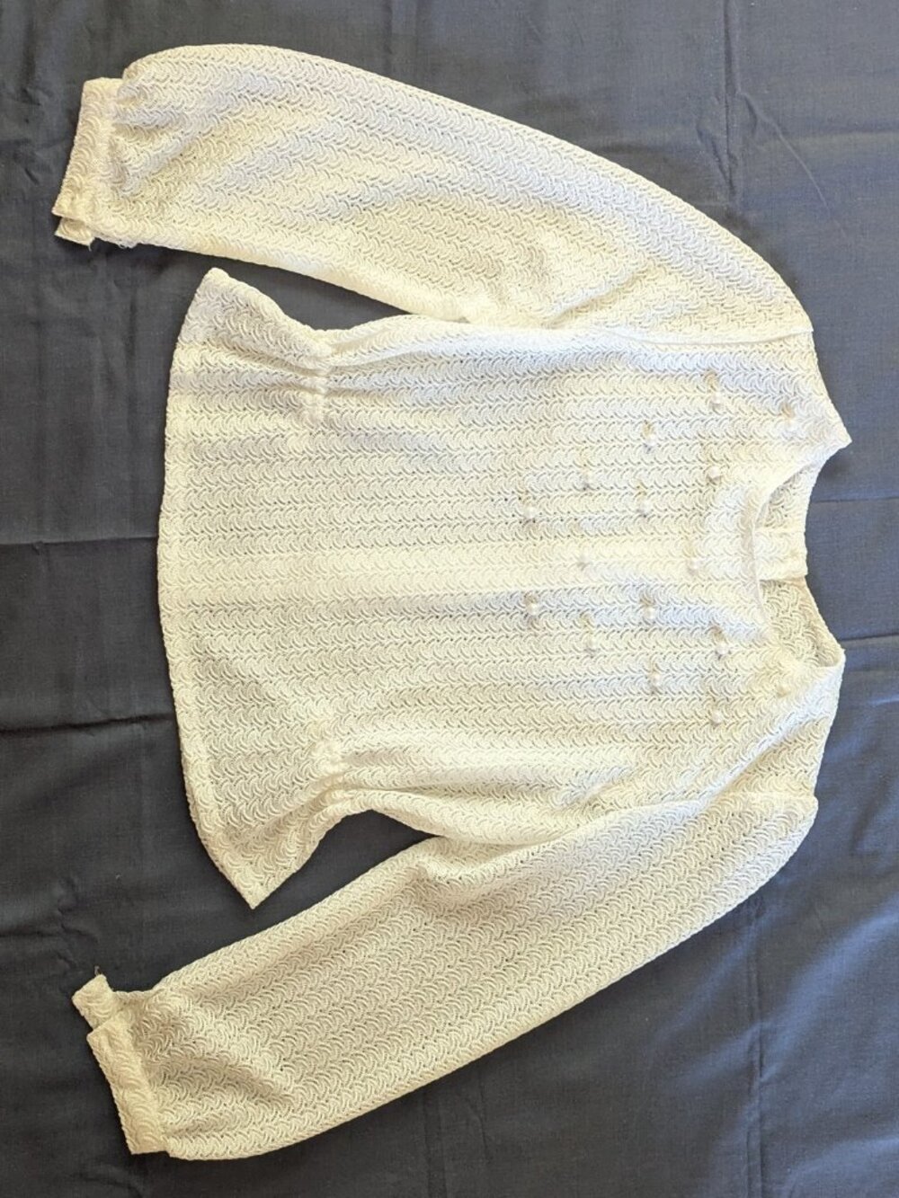 White Sheer Long Sleeves Blouse